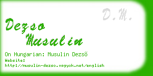 dezso musulin business card